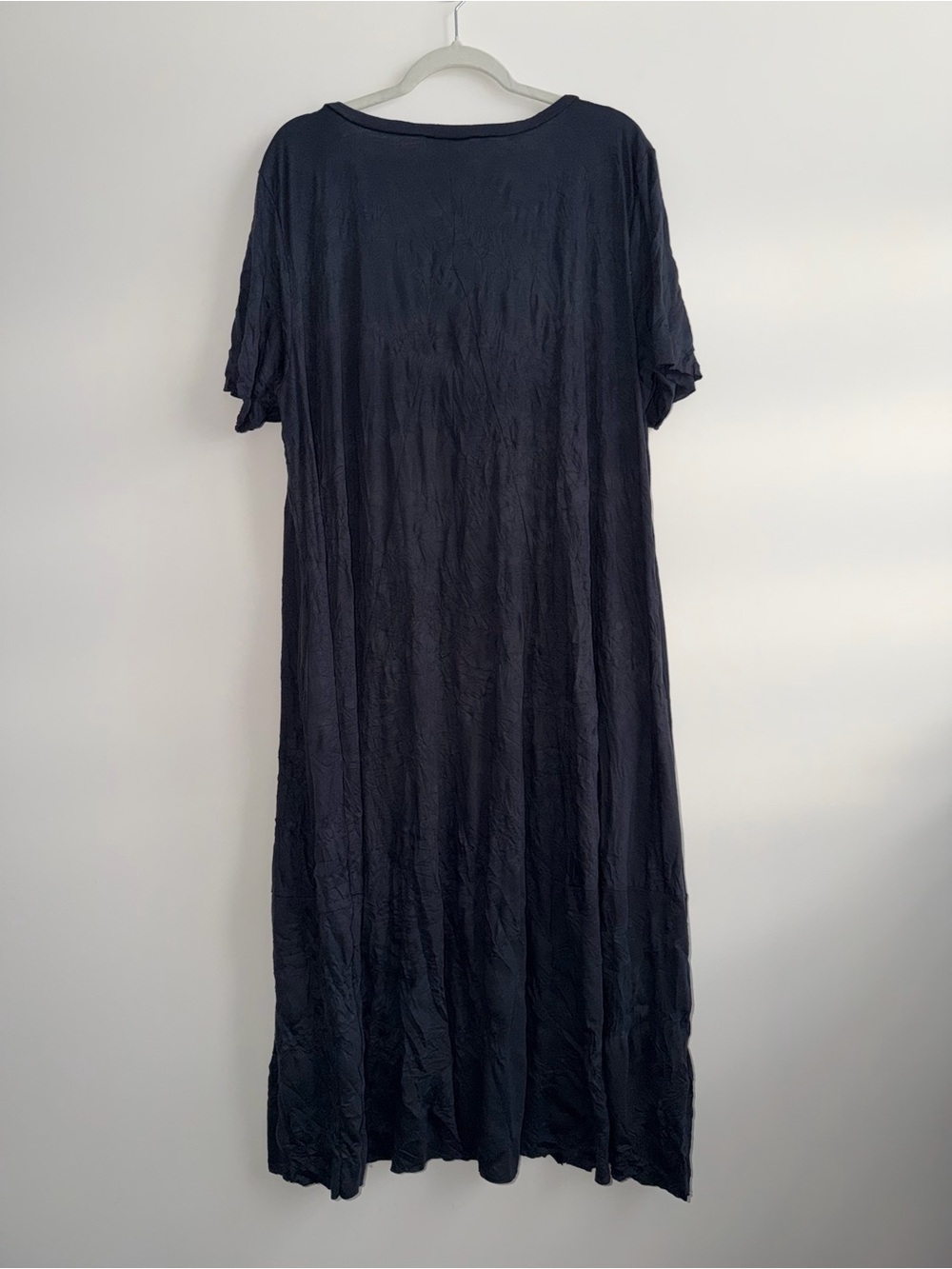Luukaa Crinkled cotton lagen look navy dress 14 oversized art‎ modern boho chic - Picture 12 of 13